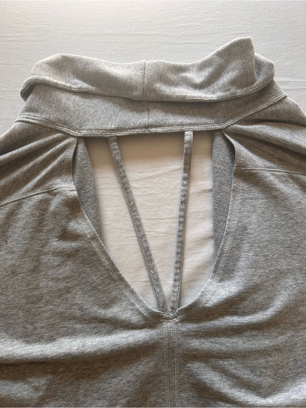 Zella Gray Open Back Dolman Sleeve Yoga Wrap Cardigan Medium - Picture 7 of 8